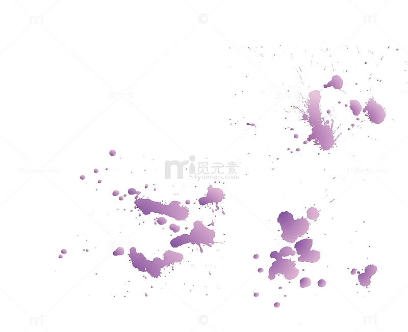 紫色矢量墨迹泼墨素材