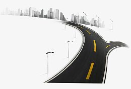 唯美精美城市建筑公路马路路灯