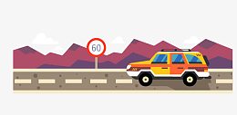 公路上行驶的车