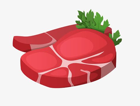 矢量卡通牛排素材