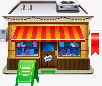 卡通小商店素材_卡通小商店图片元素-觅元素