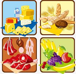 超市购物主题矢量素材,