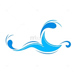 蓝色水波水滴矢量素材