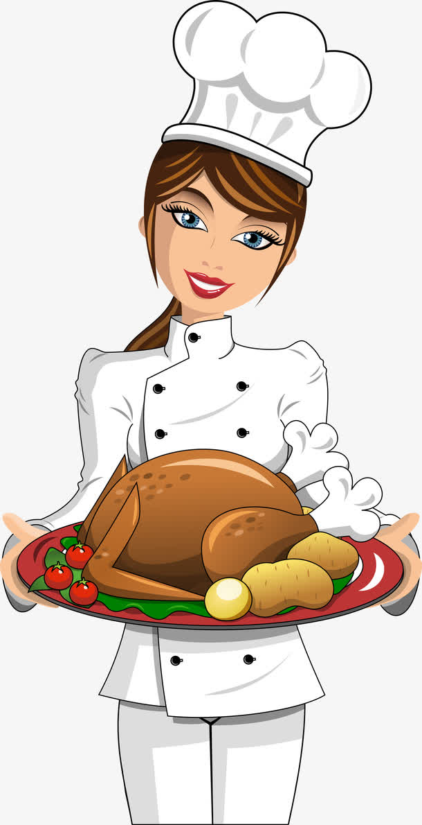 美女厨师矢量图
