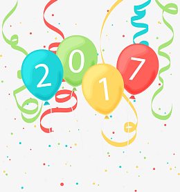 矢量气球上的2017