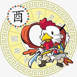 十二生肖之鸡矢量