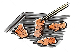 黑白画野餐食物