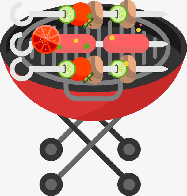 手绘烧烤架图案