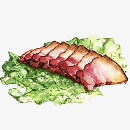 烤五花肉手绘画素材图片