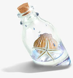 可爱卡通贝壳玻璃瓶
