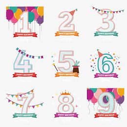 个性生日数字矢量