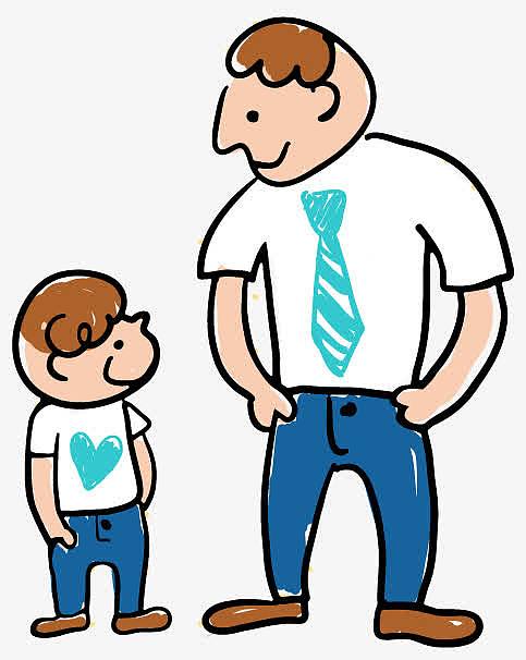 卡通父亲和儿子矢量素材