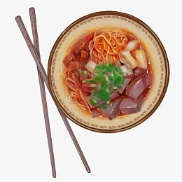 血旺面手绘画素材图片