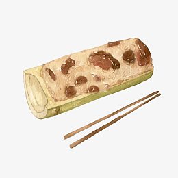竹筒饭手绘画素材图片