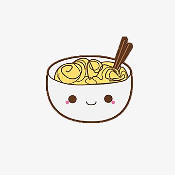 卡通手绘可爱面条碗