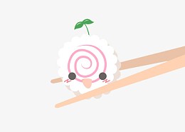 筷子和寿司卷矢量素材