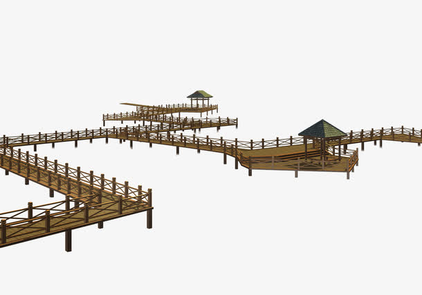 园林景观栈道素材免费下载_觅元素