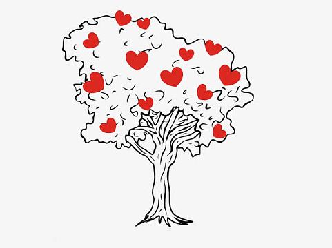 214情人节爱心树素材免抠