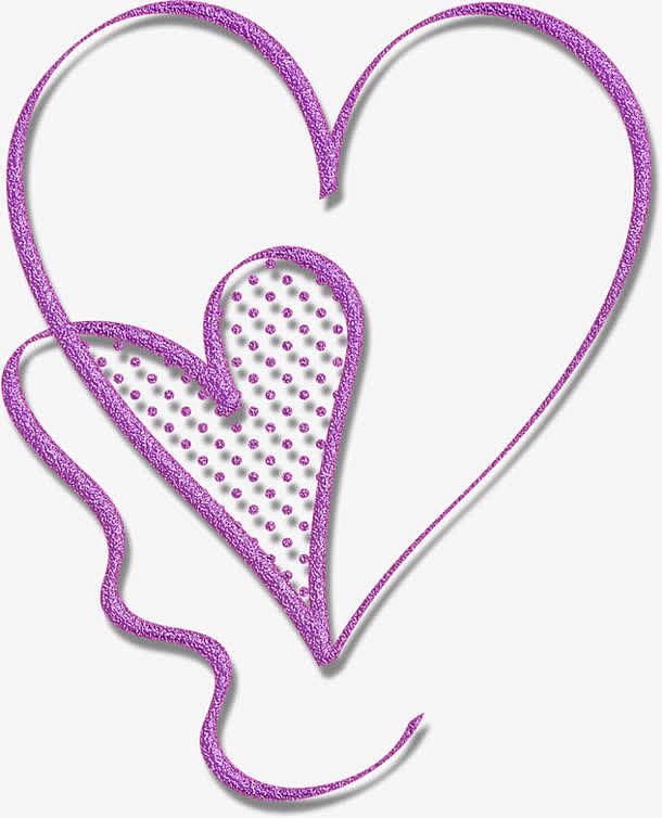 紫色爱心线条图片