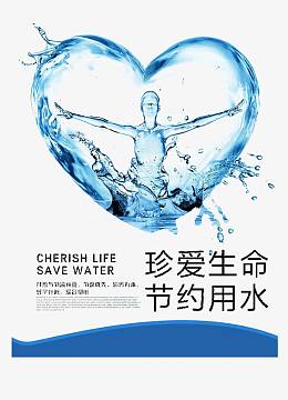 珍爱生命节约用水海报