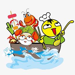 卡通海鲜火锅