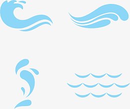创意蓝色浪花水滴PNG矢量元素