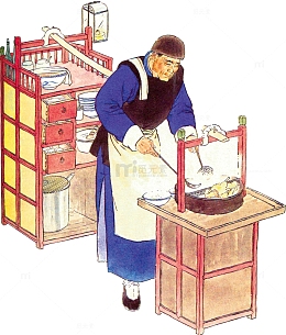 手绘古典小吃