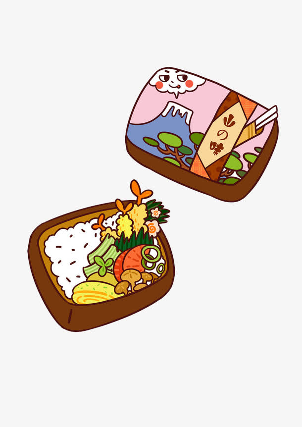 卡通手绘日本便当