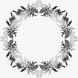 圆形植物花卉标题框