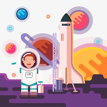 素材aipng航空航天卡通火箭aipng宇宙飞船矢量素材图png卡通宇宙飞船