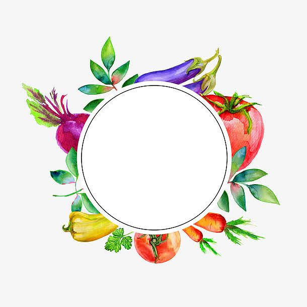 圆形标题框蔬菜装饰