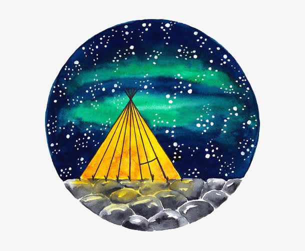 卡通帐篷星空