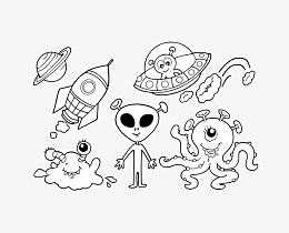 简笔画宇宙元素
