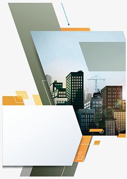 矢量橙色城市宣传单设计