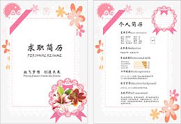 粉色求职简历图片