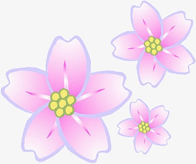 手绘粉色花朵美景春天