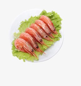 盘子里的加拿大北极虾