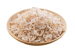 盘子中的虾皮素材图片