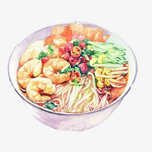 海鲜面虾面素材图片