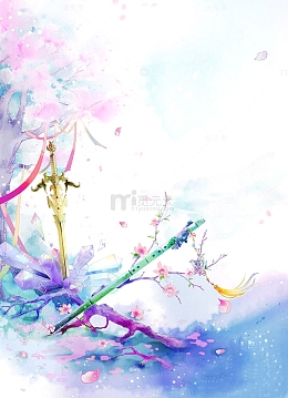 唯美古风水彩插画