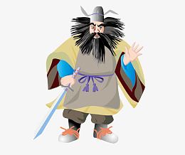 中国古代将军张飞卡通矢量