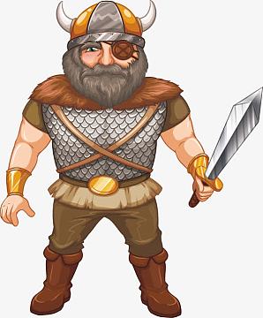 拿剑维京海盗设计矢量素材