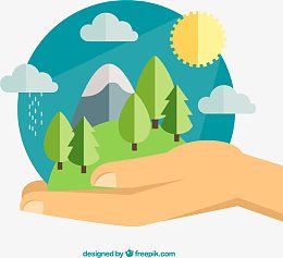 托举自然插画矢量素材下载免费下