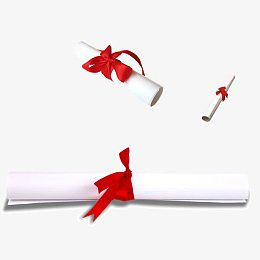 卷起的毕业证奖状卷纸丝带