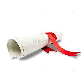 卷起的毕业证奖状卷纸丝带