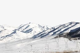 青海湖日照下的雪山