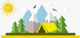 矢量扁平化雪山风景