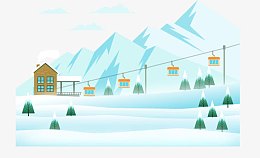 冬季雪山滑雪