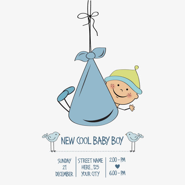 矢量宝宝出生素材免费下载_觅元素