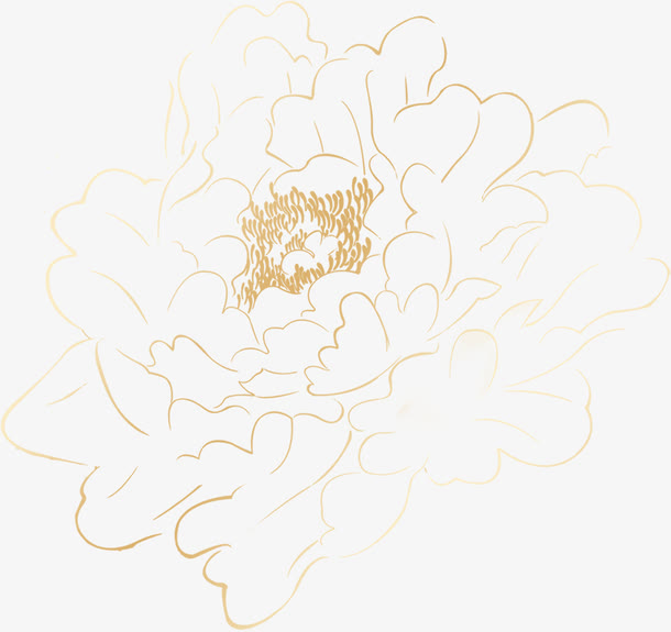 牡丹花描边素材免费下载_觅元素